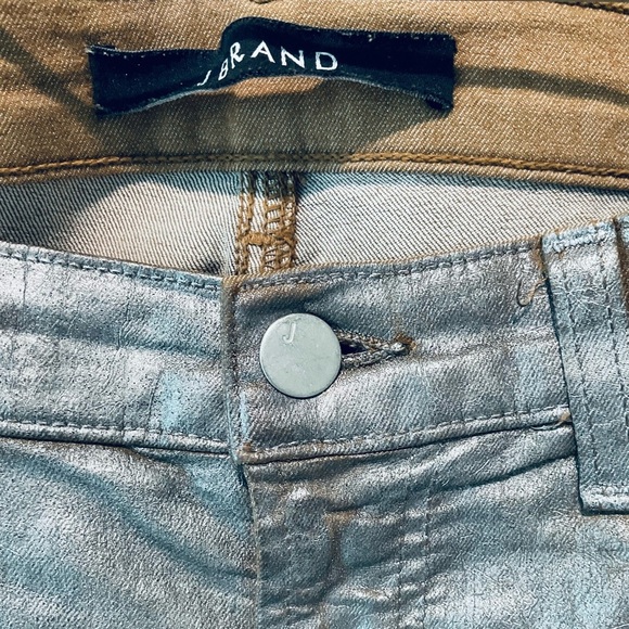 J Brand Womens Super Skinny Jeans Coated Metallic Cork Pewter Size 28 - Picture 3 of 7